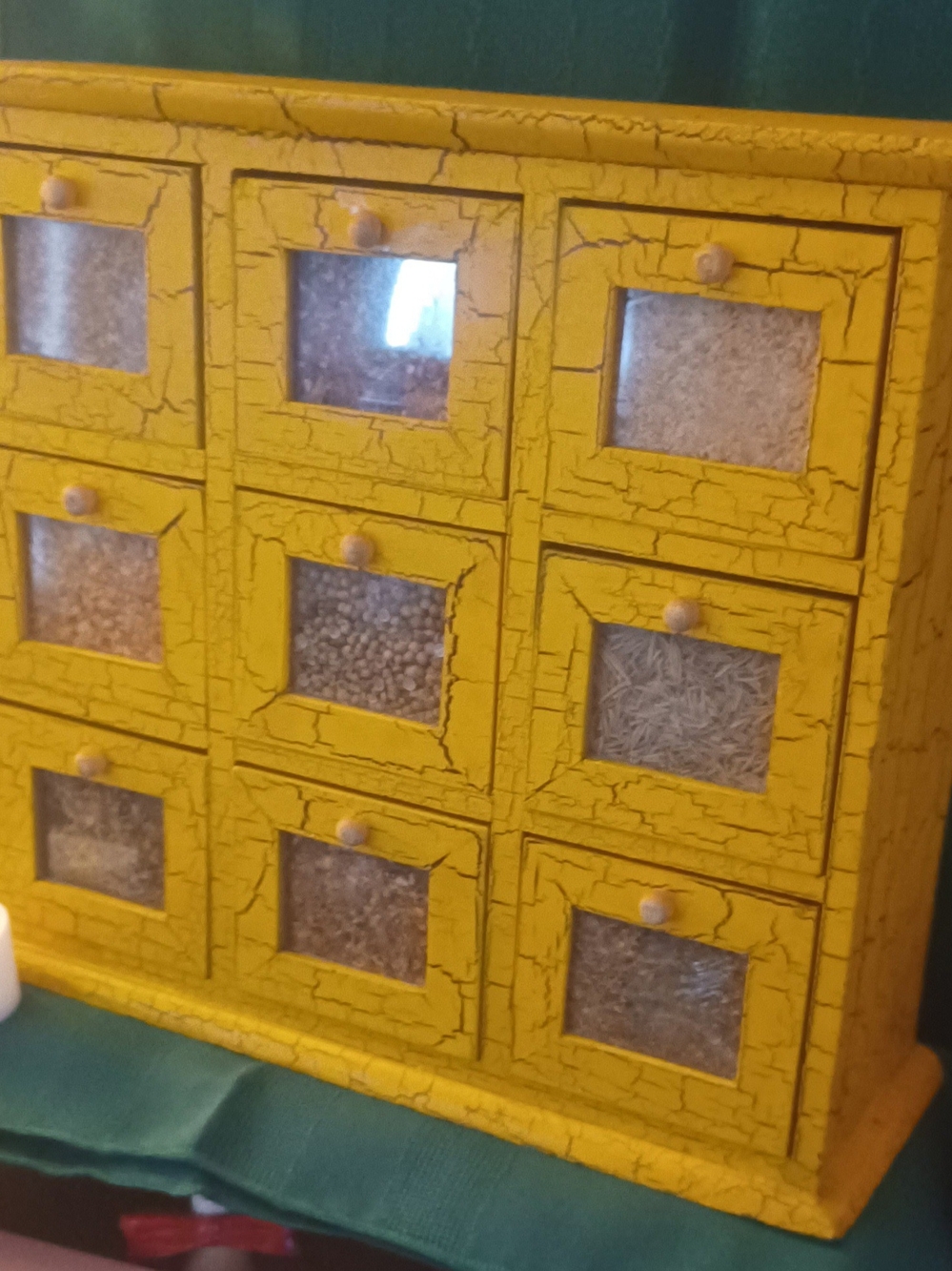 Yellow Multi-Drawer Wooden Storage Organizer - Home Storage & Organization